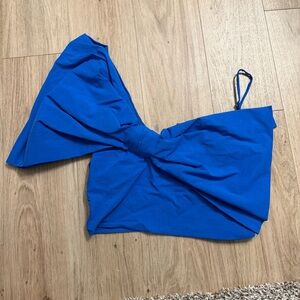 Zara Cobalt Blue Bow Blouse